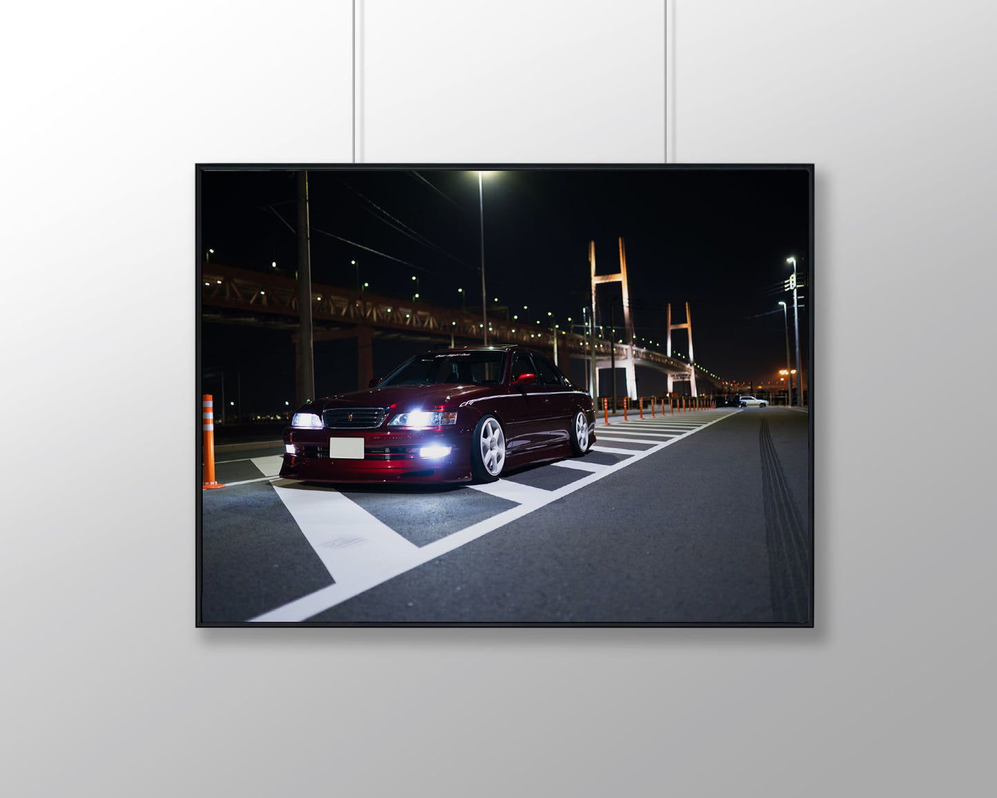 Red Toyota Cresta at Tokyo Wharf