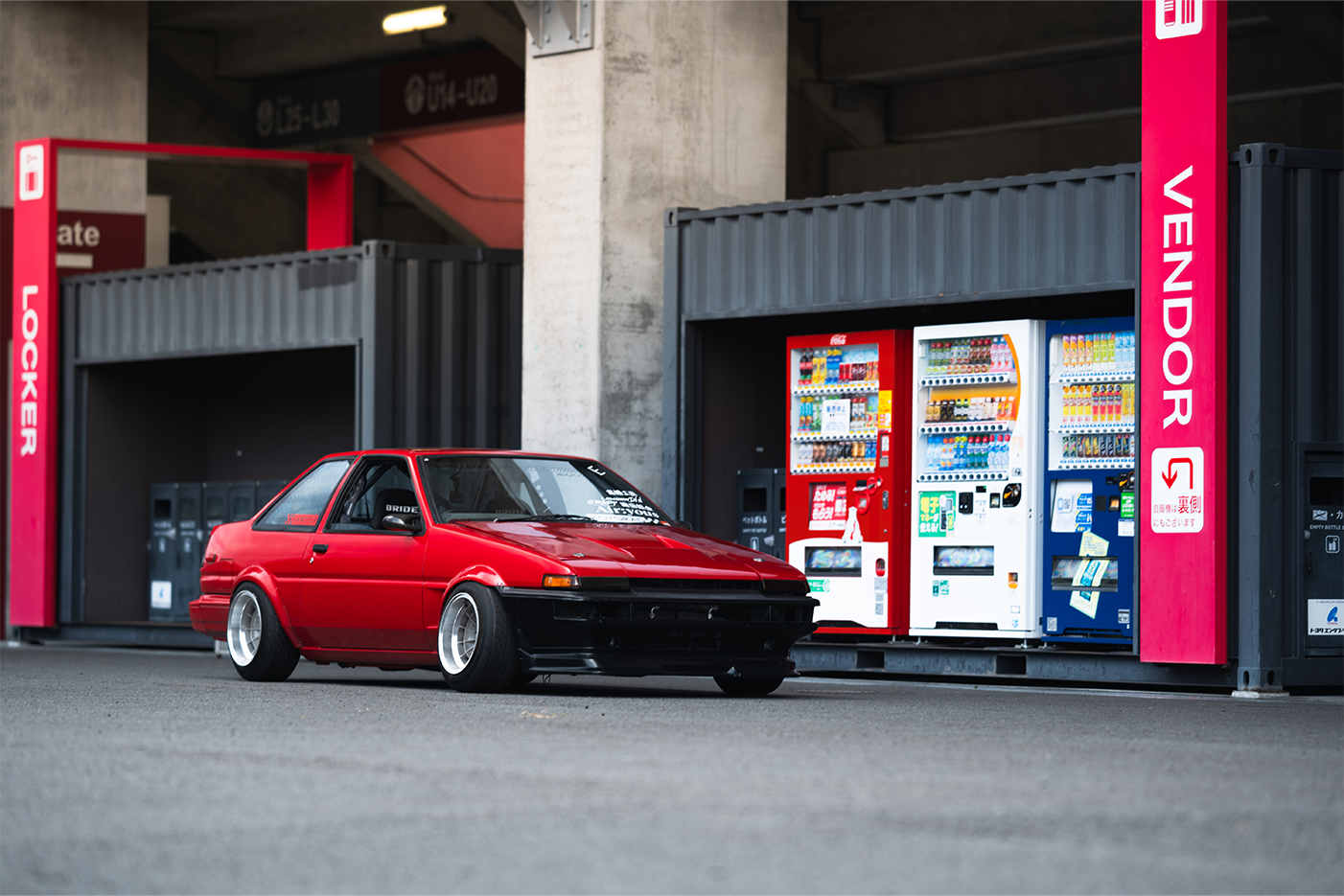 Red AE86 Trueno at Fuji Speedway